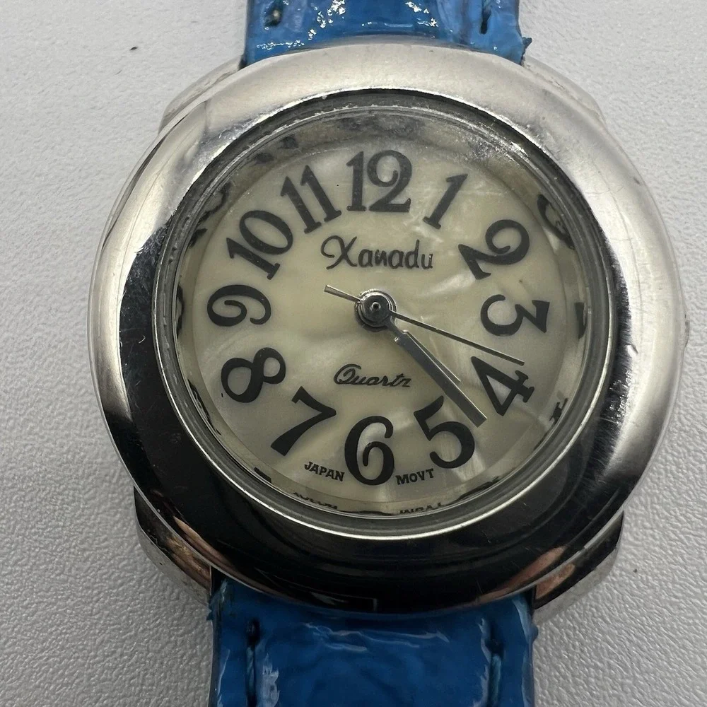 Xanadu Unisex Quartz Watch Blue‎ Genuine Leather Band Vintage Grannycore Fashion